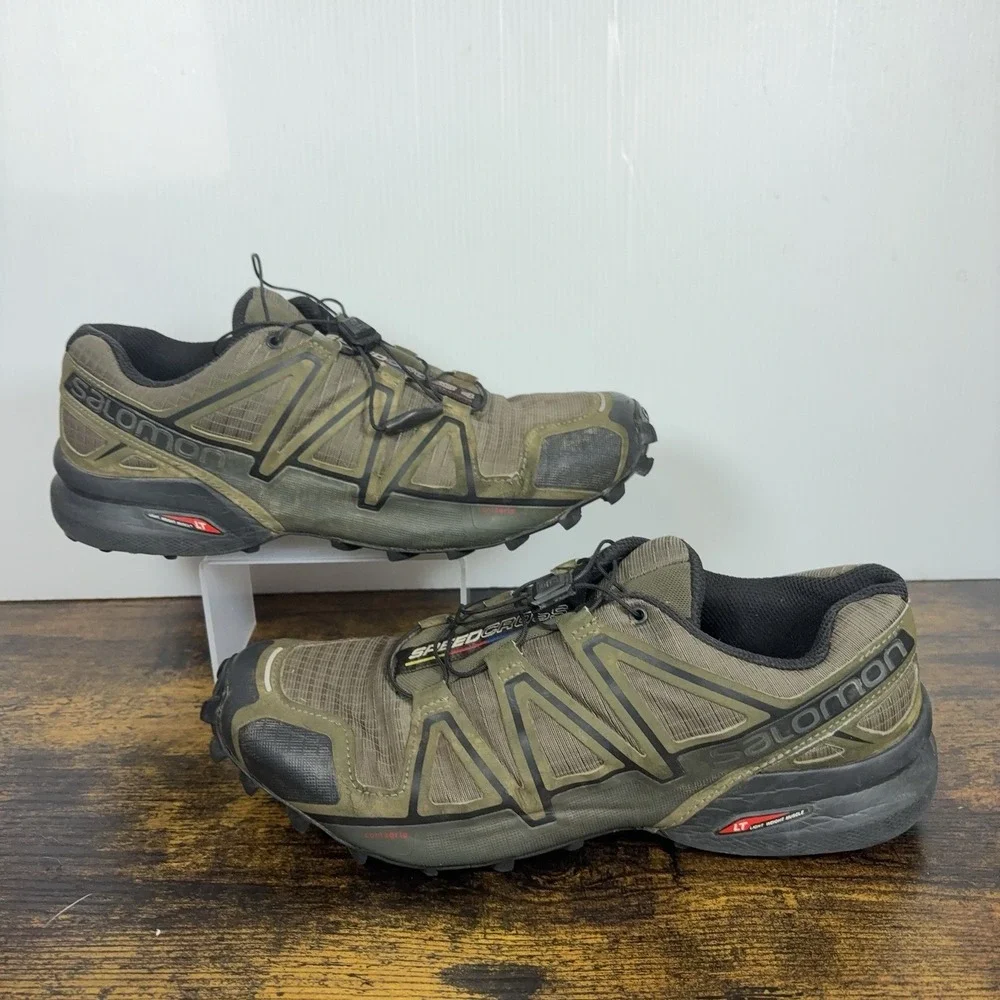 Salomon Speedcross 4 Trail Running Shoes Mens Sz 9 Green Black
